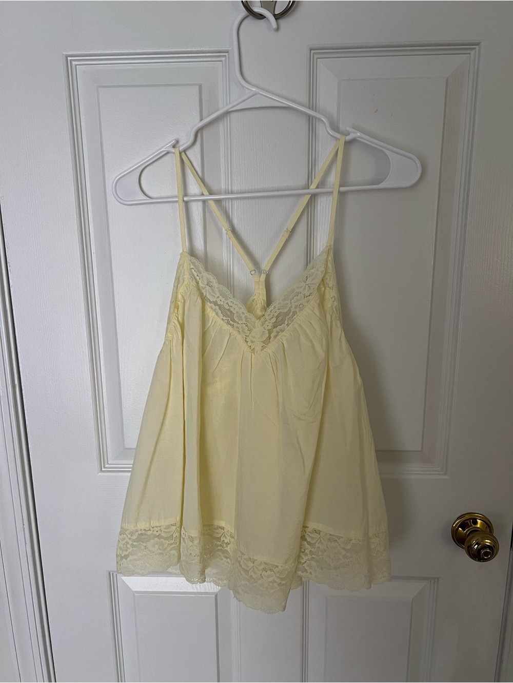 Target Pale Yellow Lace-Trim Tank Top